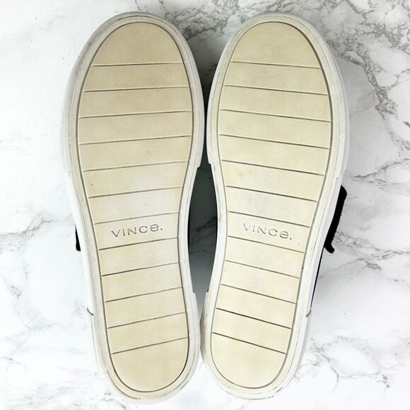 Vince. Cage Suede Leather Platform Sneakers (7.5) in Black Velcro Slip-On Loafer - Picture 8 of 14